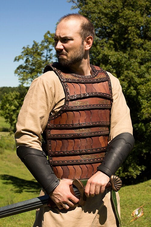 Early Medieval lamellar armour, brown