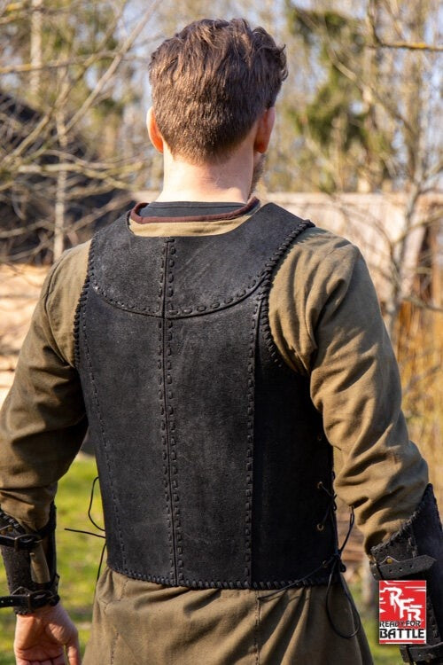 Brigandine with belts, black