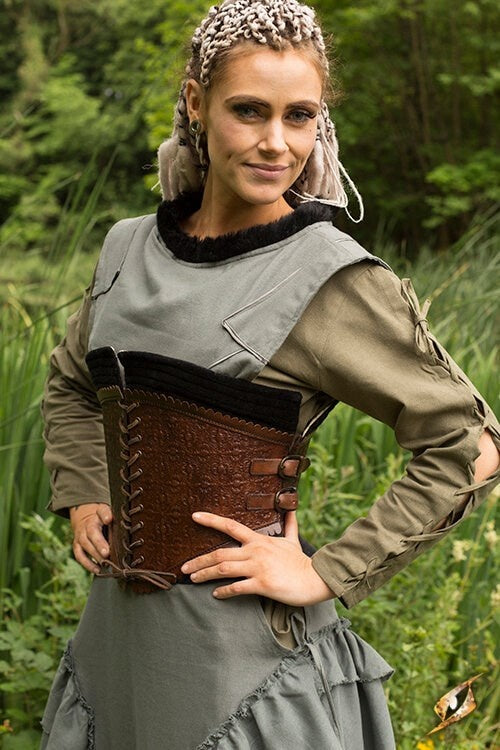 Leather corset Margot, brown
