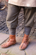 Vikingabyxor Ivar med fiskbensmönster, ullmix, olivgrå