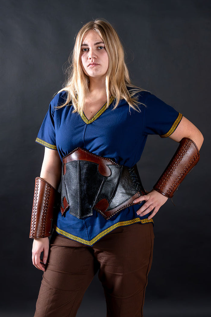 Dark Elf black/brown leather corset