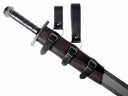 Luxurious leather sword holder, black, long