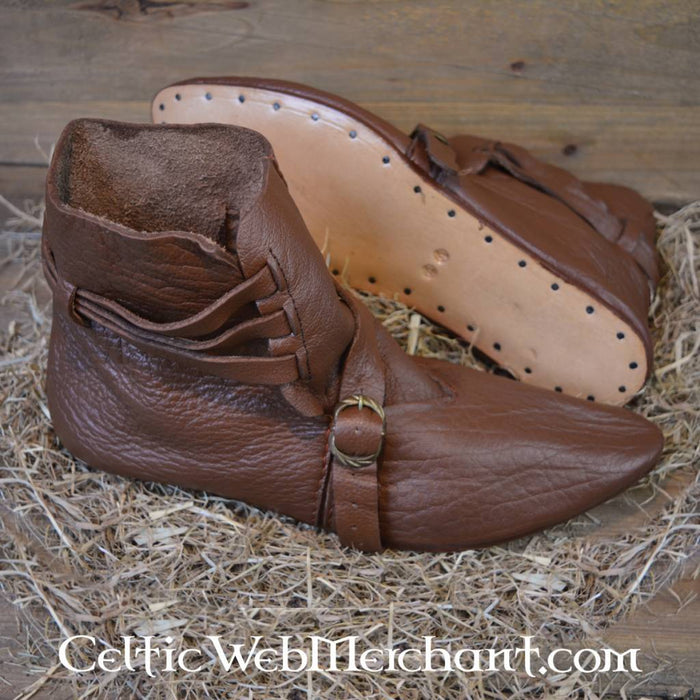 Scandinavian ankle boots, 1300-1400, brown