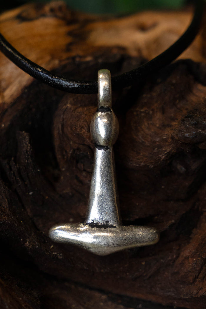 Viking Haithabu Thor's hammer, silvered bronze