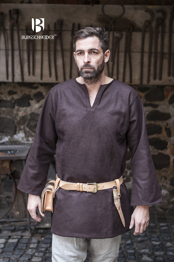 Viking Tunic Login, brown, wool blend
