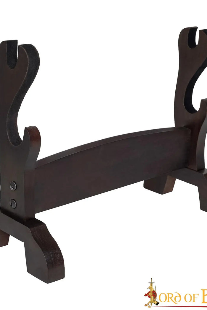 Wooden table stand for sword and axe