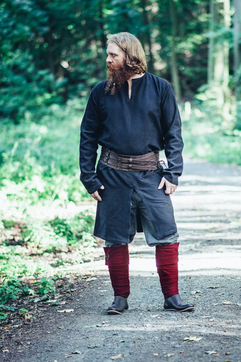 Long Viking tunic Hvitserk, black