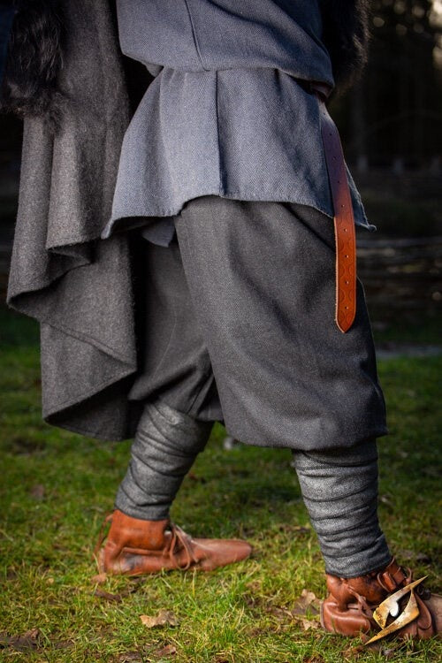 Rusvik-bukser Ull, sildebensmønster, uldblanding, sort