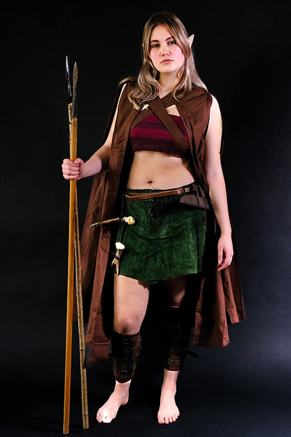 Leather skirt Nuala, green