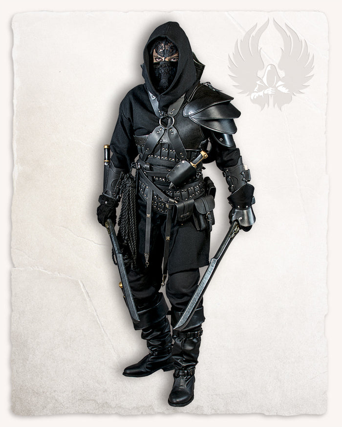 Bracer Geralt for throwing knives, forearm guard, black, left