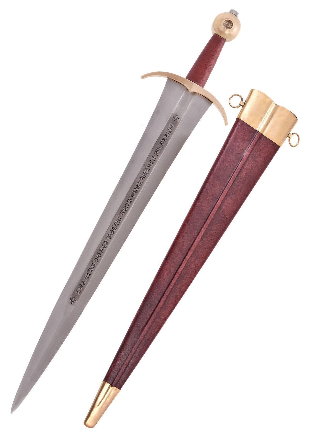 Deepeeka Philip IV sword with scabbard, Oakeshott type XIV, 14th century, semi sharp