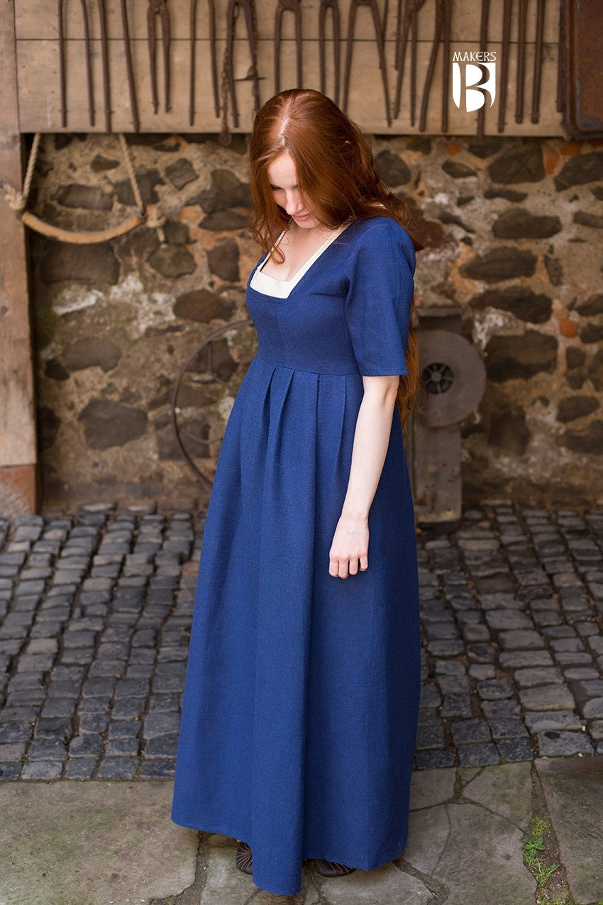 Medieval dress Frideswinde, 14th century, blue