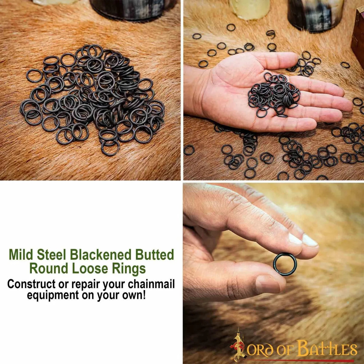 1kg chainmail rings, galvanised, butted 10 mm