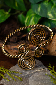 Celtic upper bracelet with spirals, bronze
