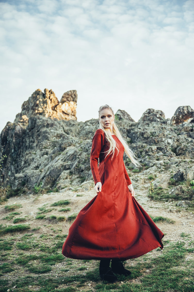 Abito vichingo Lina, rosso