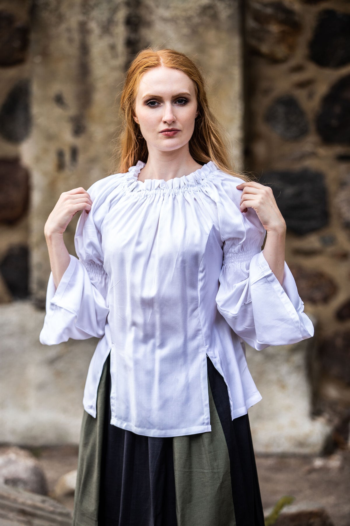 Baroque blouse, white