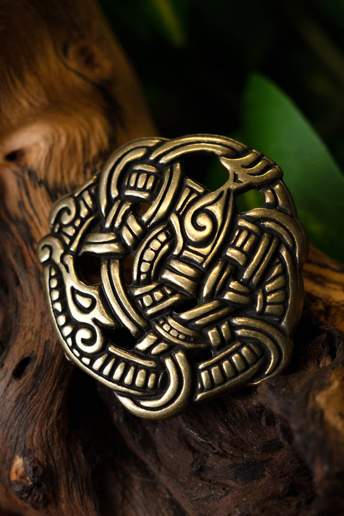 Viking fitting Midgard snake, brass
