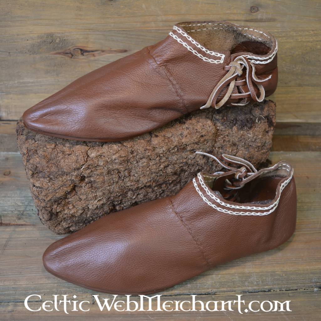 Norman shoes, 1150-1350, brown