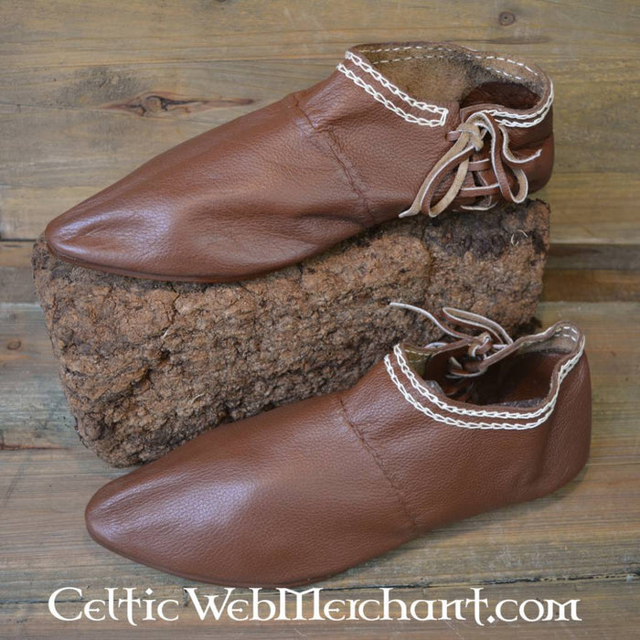 Norman shoes, 1150-1350, brown