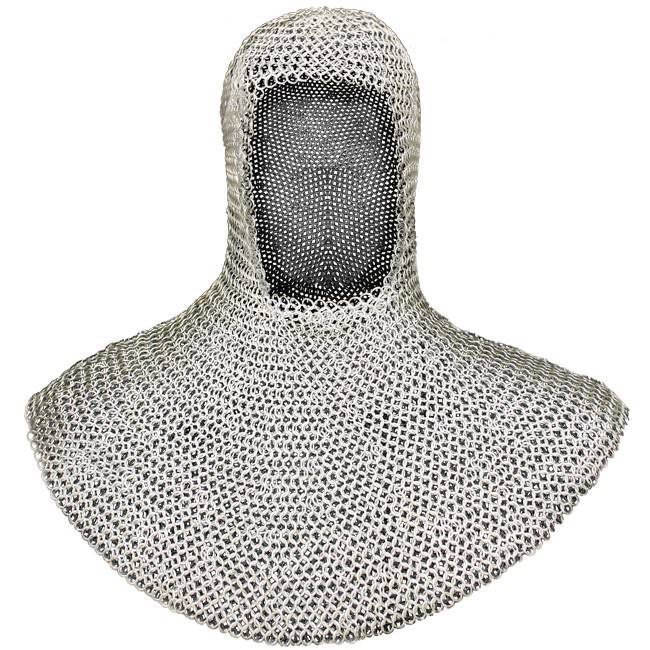 Chainmail coif, butted, round rings, 8 mm