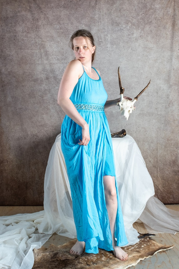 Goddess dress Thetis, turquoise