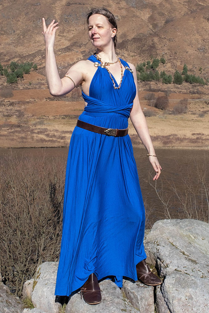 Goddess dress Aphrodite, blue