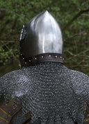 Camail, camail d'armure, non traité, anneaux plats - rivets ronds, 8 mm