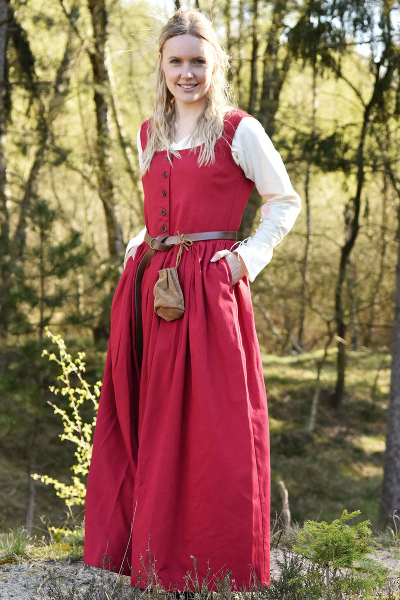 Kirtle medievale Lene, rosso