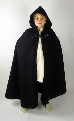 Child's cloak Rowan, black, wool blend