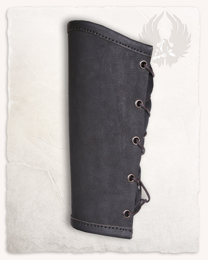 Borg Leather Bracers, forearm guards, brown