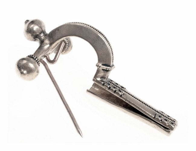 Roman crossbow fibula, silvered bronze