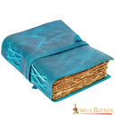 Leather journal fantasy, blue