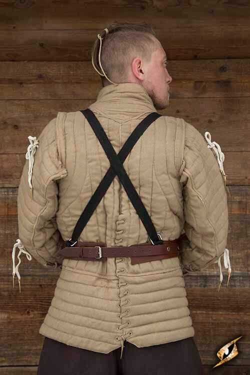 Faulds og tassets med remme, 1 mm