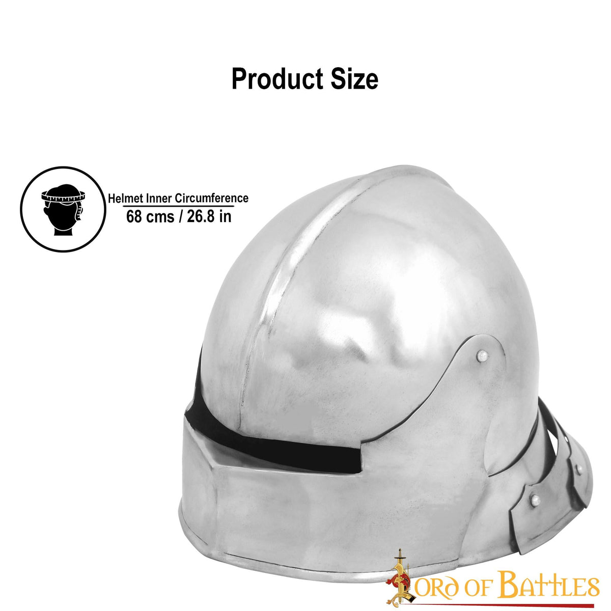 German sallet with neck protector, 2 mm (battle-ready)