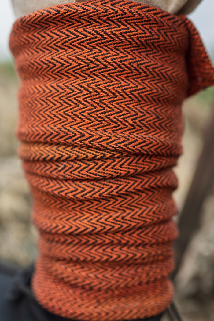 Viking winingas herringbone motif Frode, orange