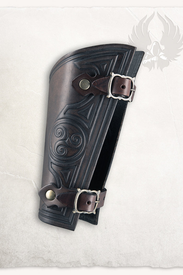Artemis leather bracer S, forearm guard, brown