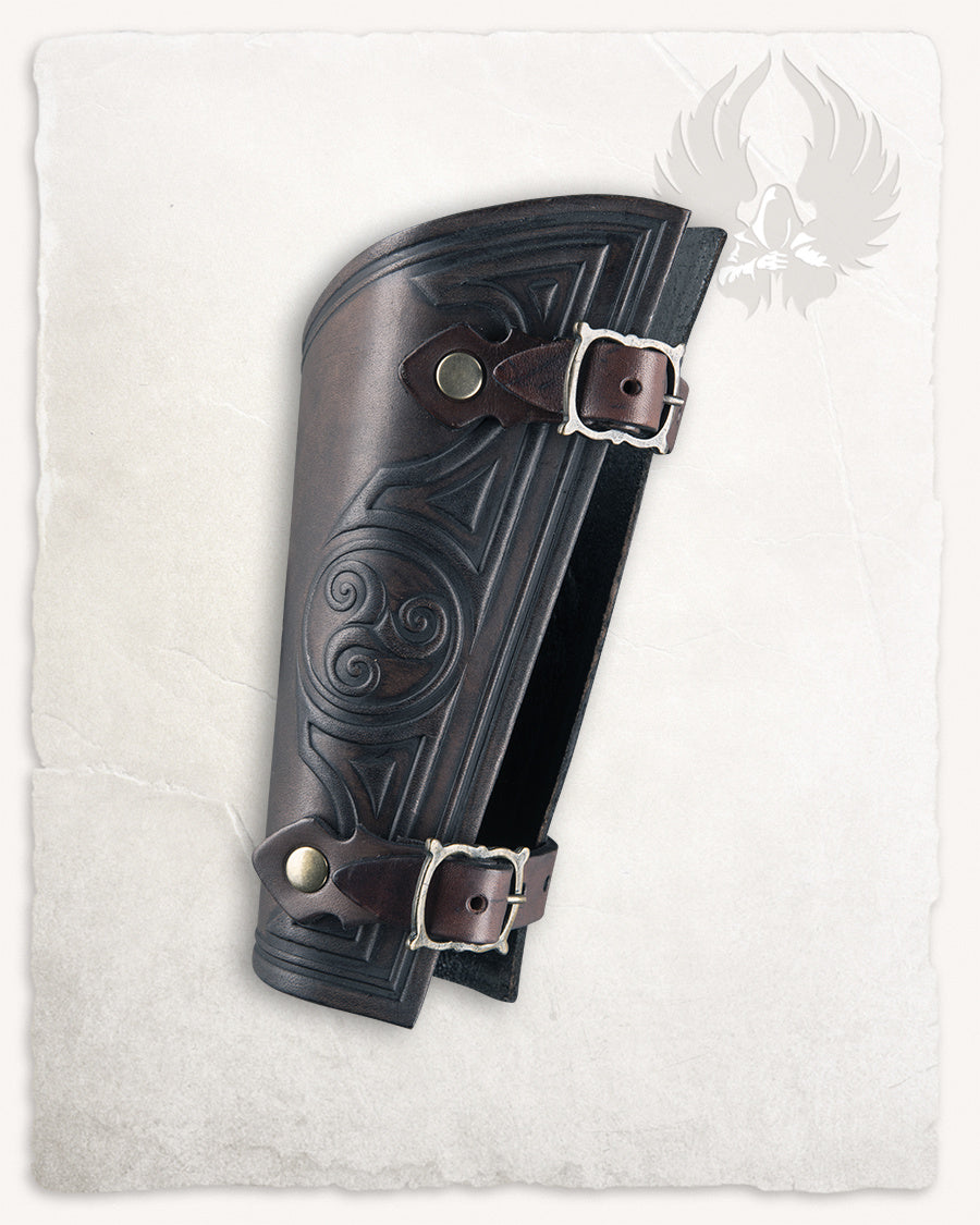 Artemis leather bracer S, forearm guard, brown
