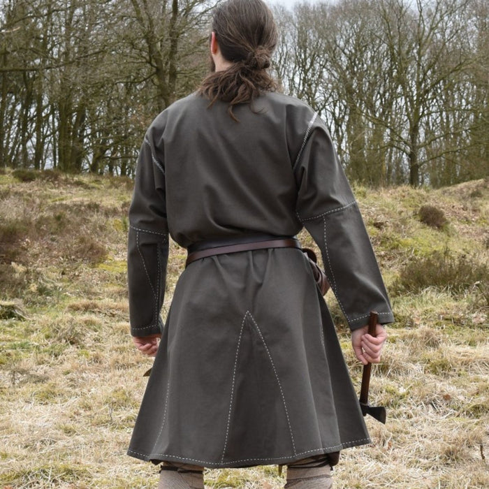 Medieval tunic Kragelund hand-stitched finish, olive green