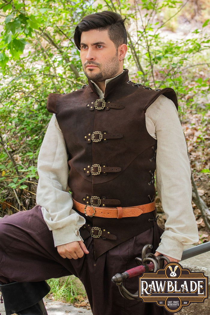 Diego Leather Jerkin, brown