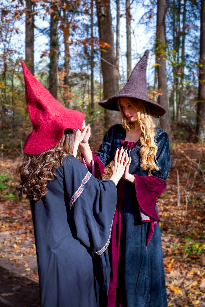 Witches hat, brown, wool felt