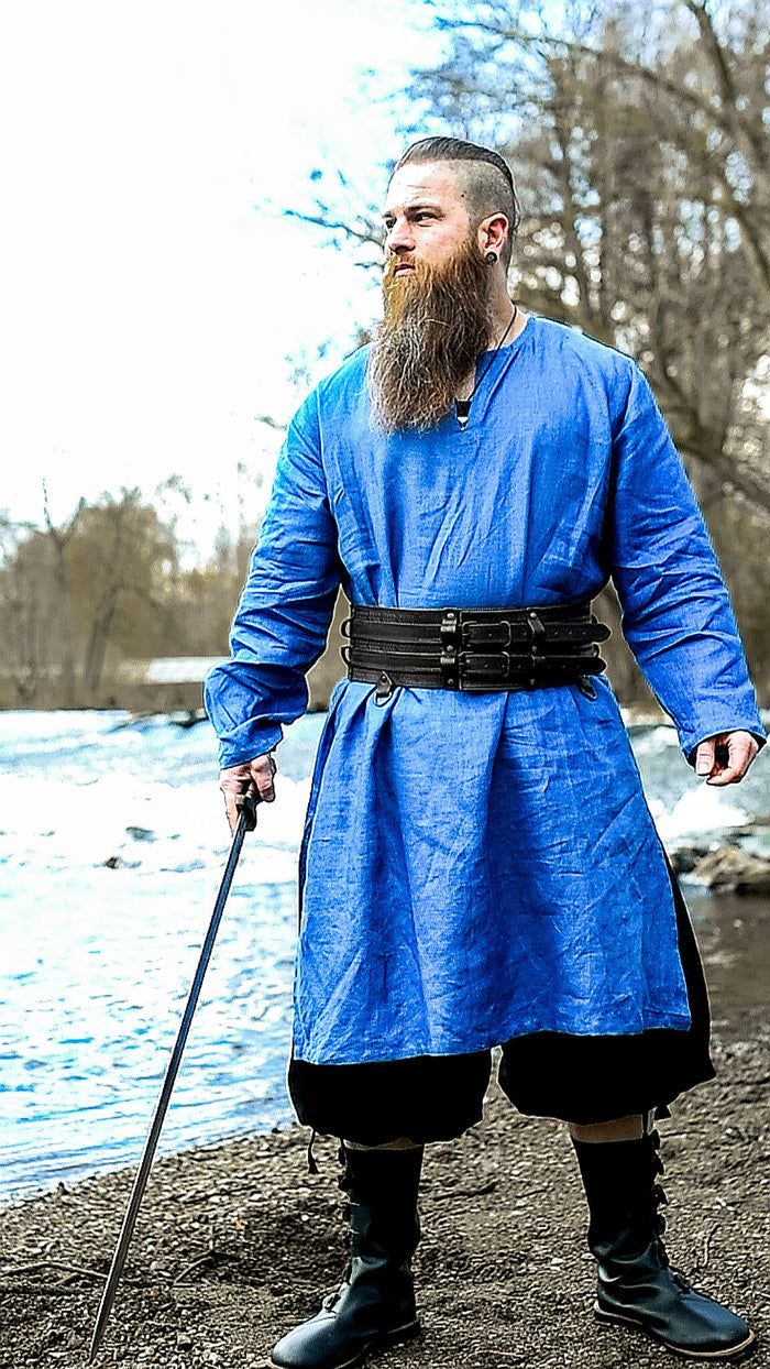 Thorsberg tunic Germanic, linen, blue