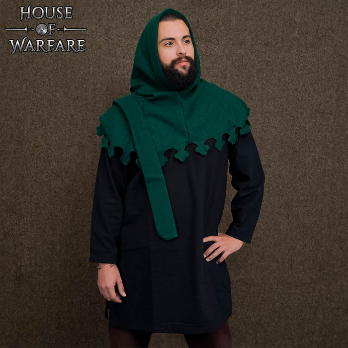 Late Medieval Liripipe Hood, Wool, Green