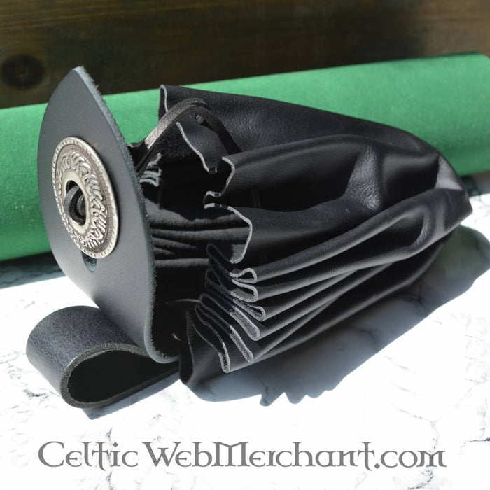 Medieval money pouch, large, black