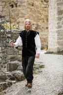 Farsetto in velluto con bottoni metallici, nero