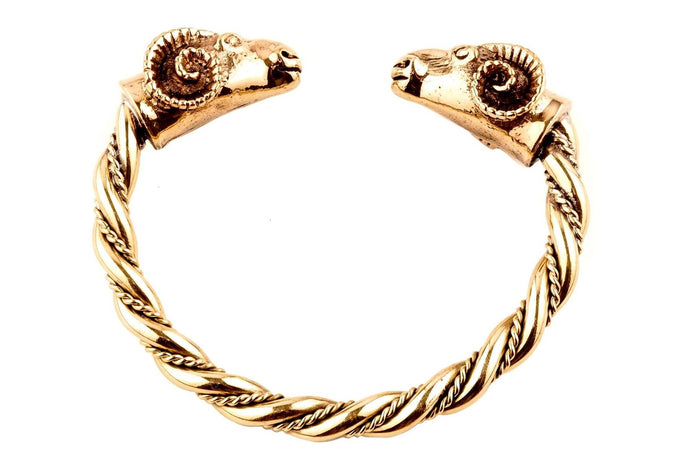 Viking bracelet with ram heads, bronze