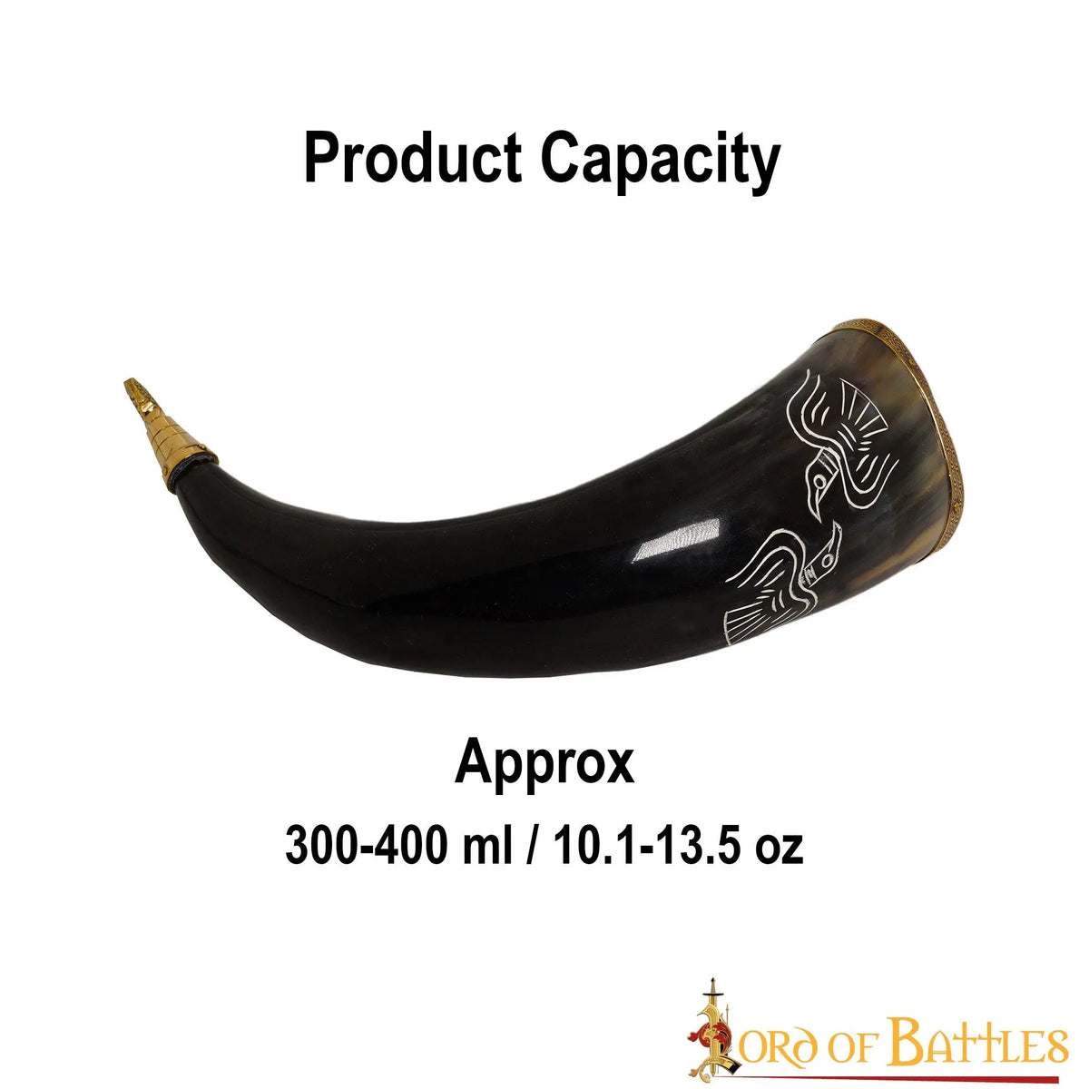 Engraved Odin drinking horn, 300-500 ml