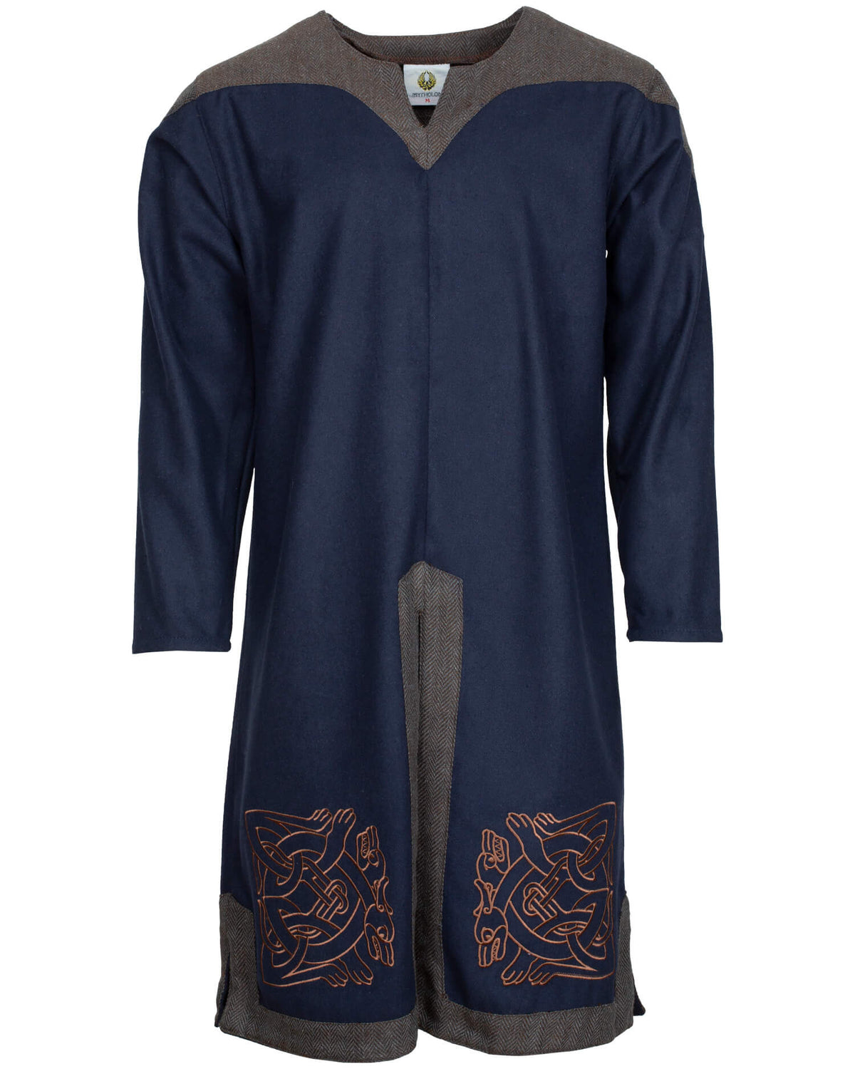Embroidered Norgaard tunic, wool blend, blue