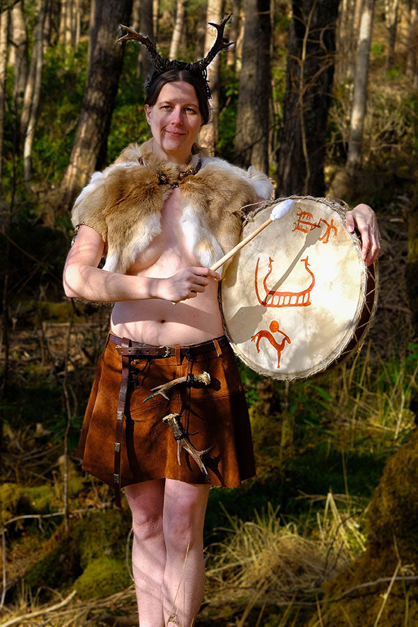 Leather skirt Nuala, brown