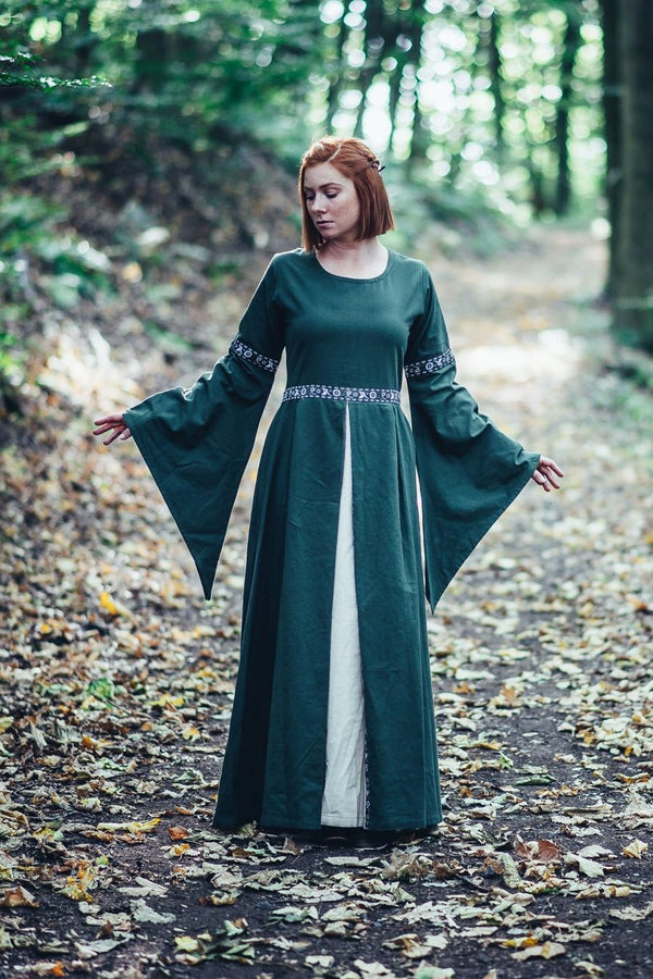 Dress Ivy green-white