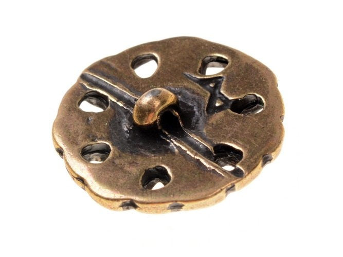 Tidligmiddelalderlige knapper, sæt med fem stk., messing
